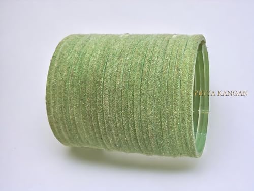 Soft Colours Velvet Glass Bangle, Pista, 2.60 (Medium)